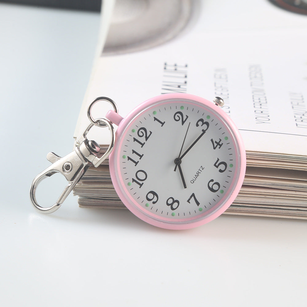 Clear Numbers Luminous Watch Keychain Pocket Watch