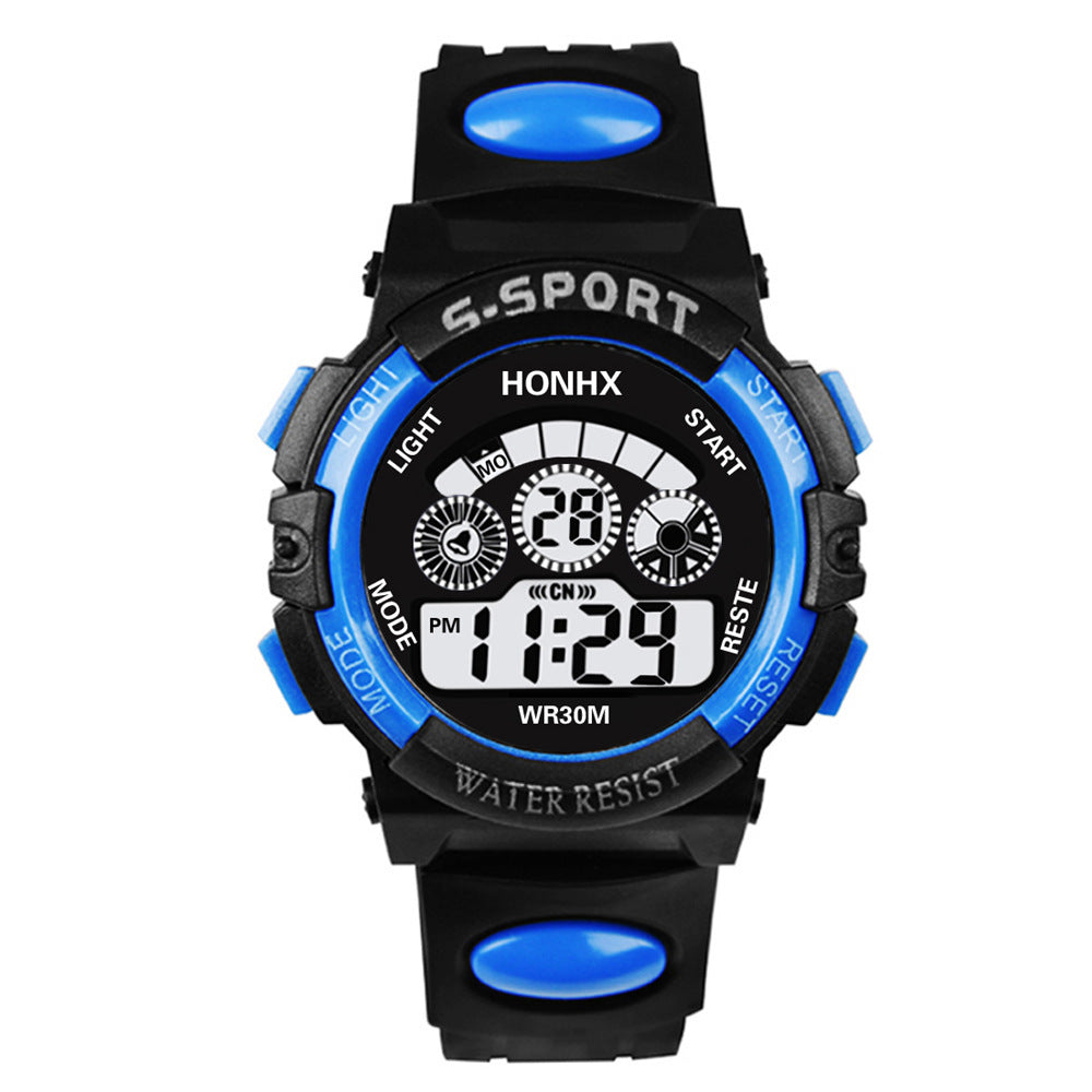 HONHX cross-border exclusive for men and women students electronic watch LED luminous watch 62 three eyes
