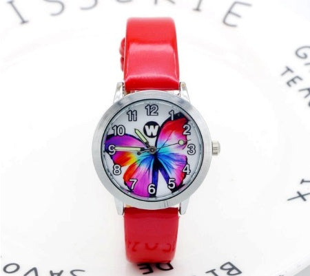 Orologi da polso per bambini, orologio da polso al quarzo per bambini, orologio da polso al quarzo per studenti, orologio impermeabile con quadrante a farfalla colorato e grazioso