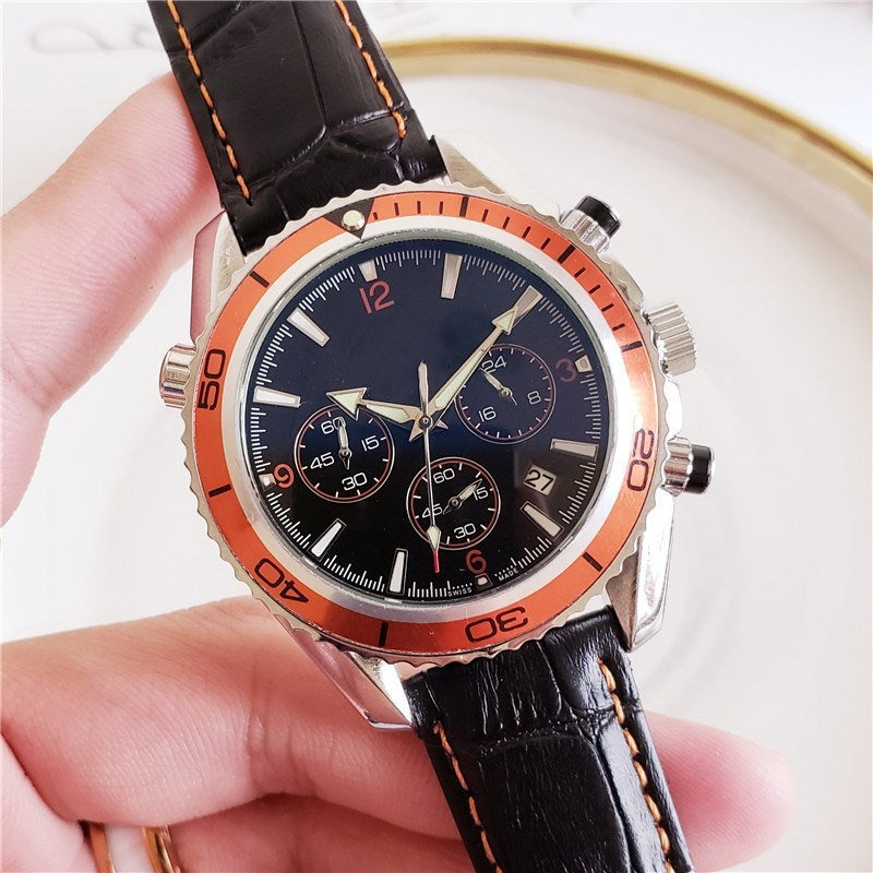 Full-featured black casual watch