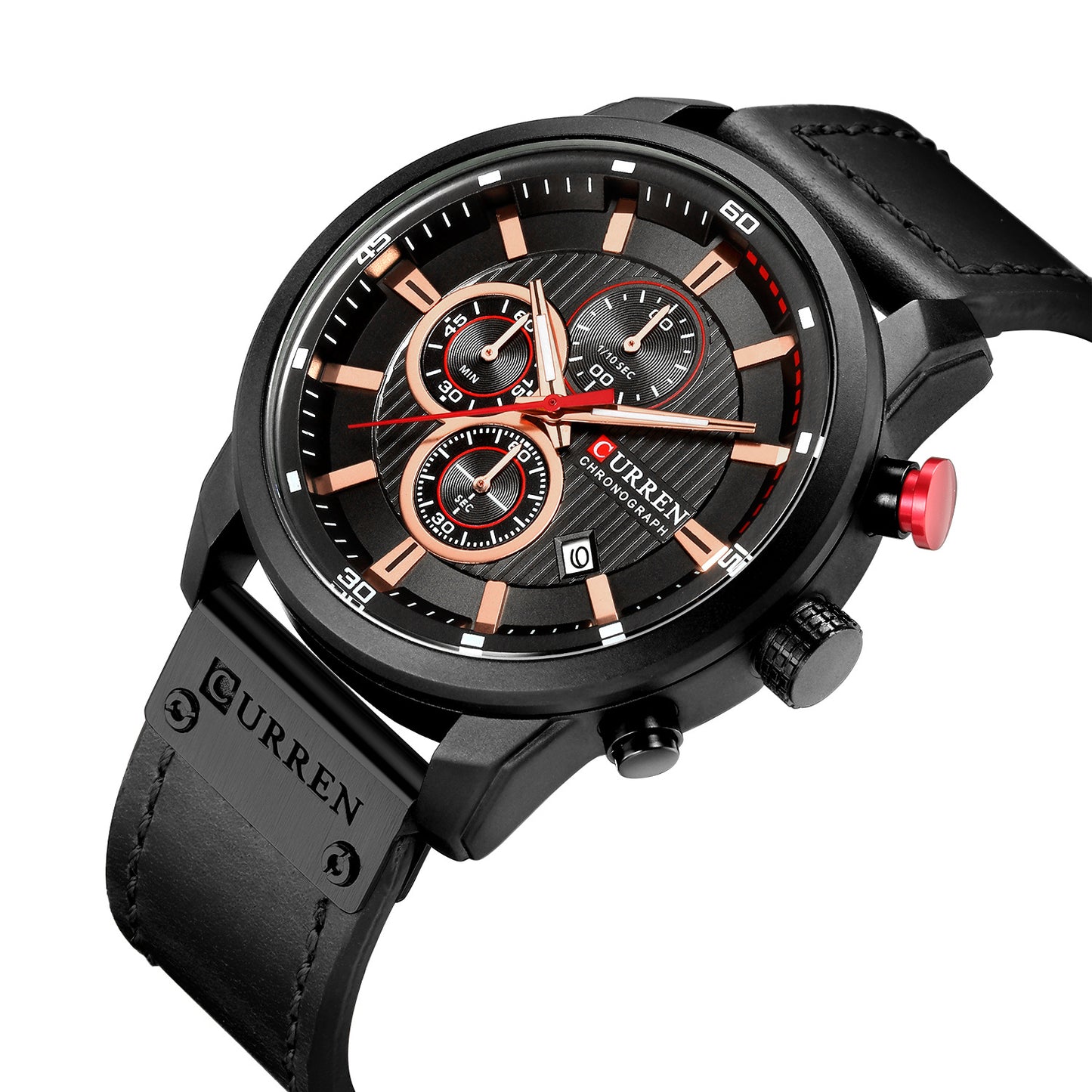 curren/Karuien hot sale 8291 men's watch belt men's watch new six-pin calendar watch waterproof watch