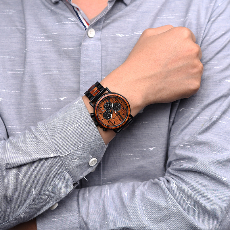 DODO DEER Amazon Explosion Wood Watch Men's Multifunctional Watch Laser Custom Cross-border Hot Sale