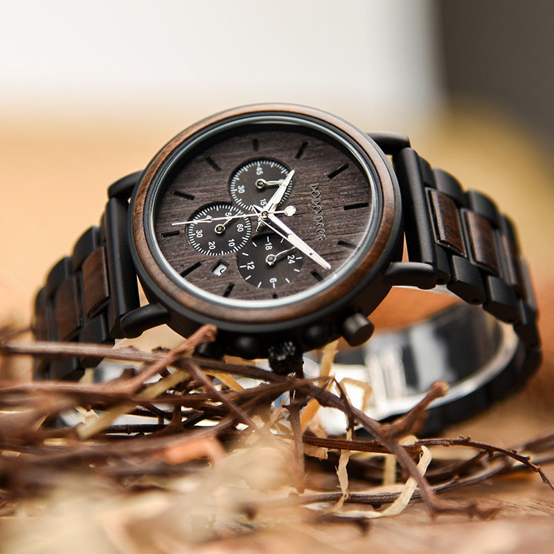 DODO DEER Amazon Explosion Wood Watch Men's Multifunctional Watch Laser Custom Cross-border Hot Sale