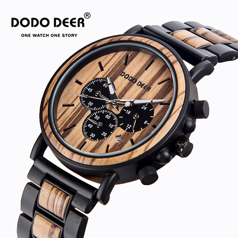 DODO DEER Amazon Explosion Wood Watch Men's Multifunctional Watch Laser Custom Cross-border Hot Sale