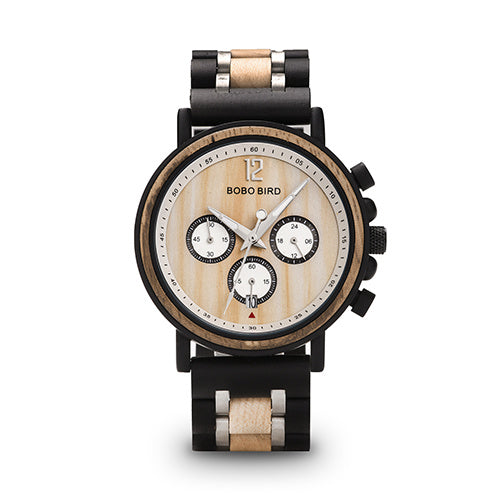 Multifunctional solid wood watch