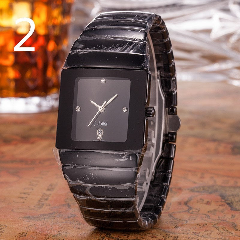 Men's ceramic quartz watch