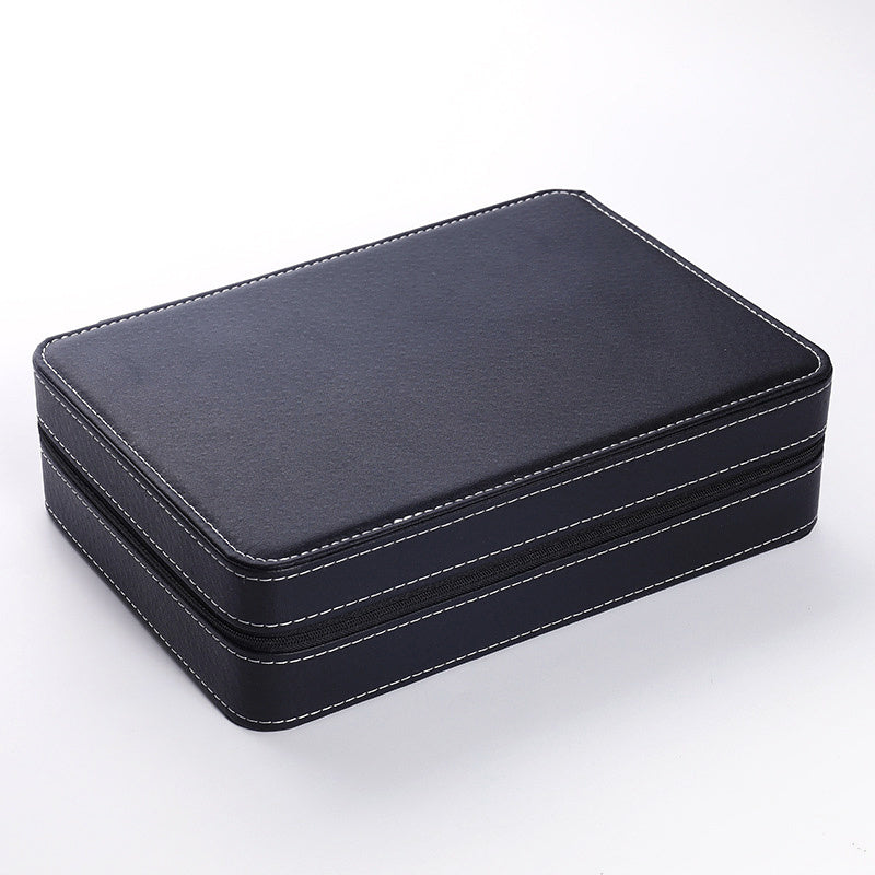 Leather Watch Zipper Storage Display Box