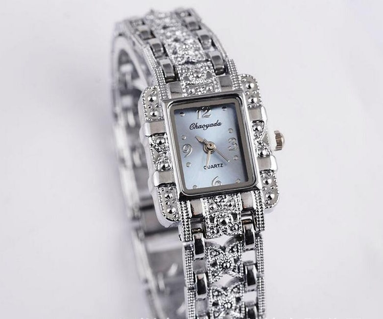 Roman Style Watch Square Diamond-studded Steel Watch 68 Movement Watch