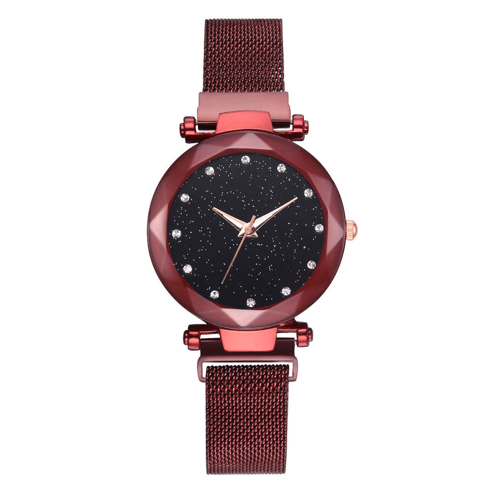 Stall supply Internet celebrity Douyin same lazy ladies watch magnet attracts iron fashion starry sky watch wholesale