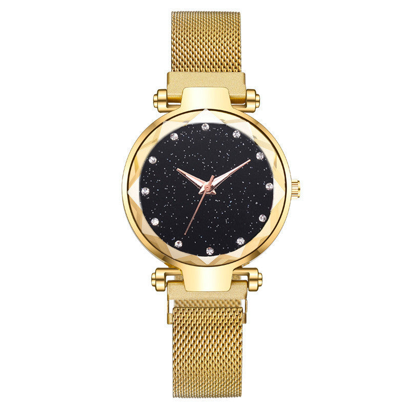 Stall supply Internet celebrity Douyin same lazy ladies watch magnet attracts iron fashion starry sky watch wholesale