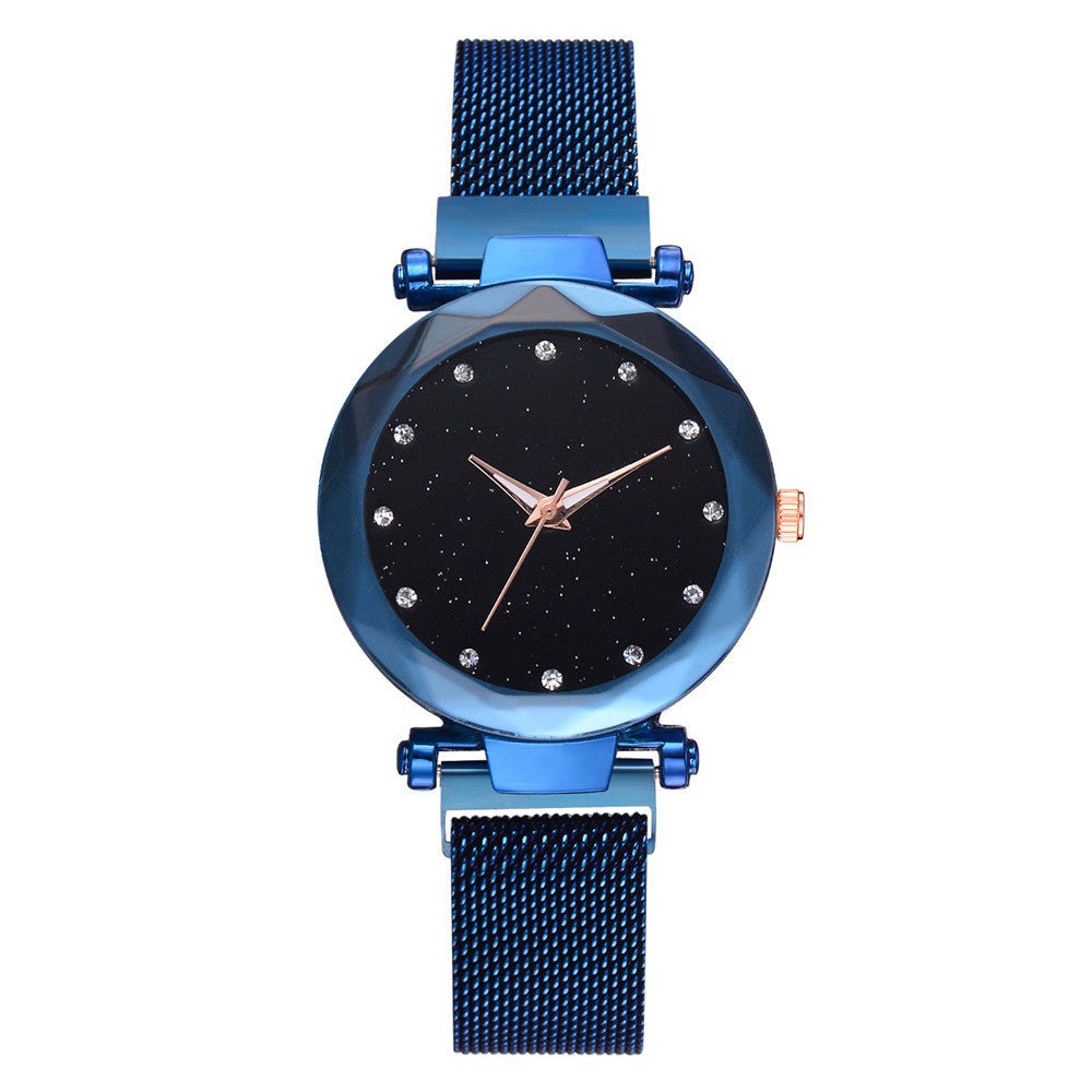 Stall supply Internet celebrity Douyin same lazy ladies watch magnet attracts iron fashion starry sky watch wholesale