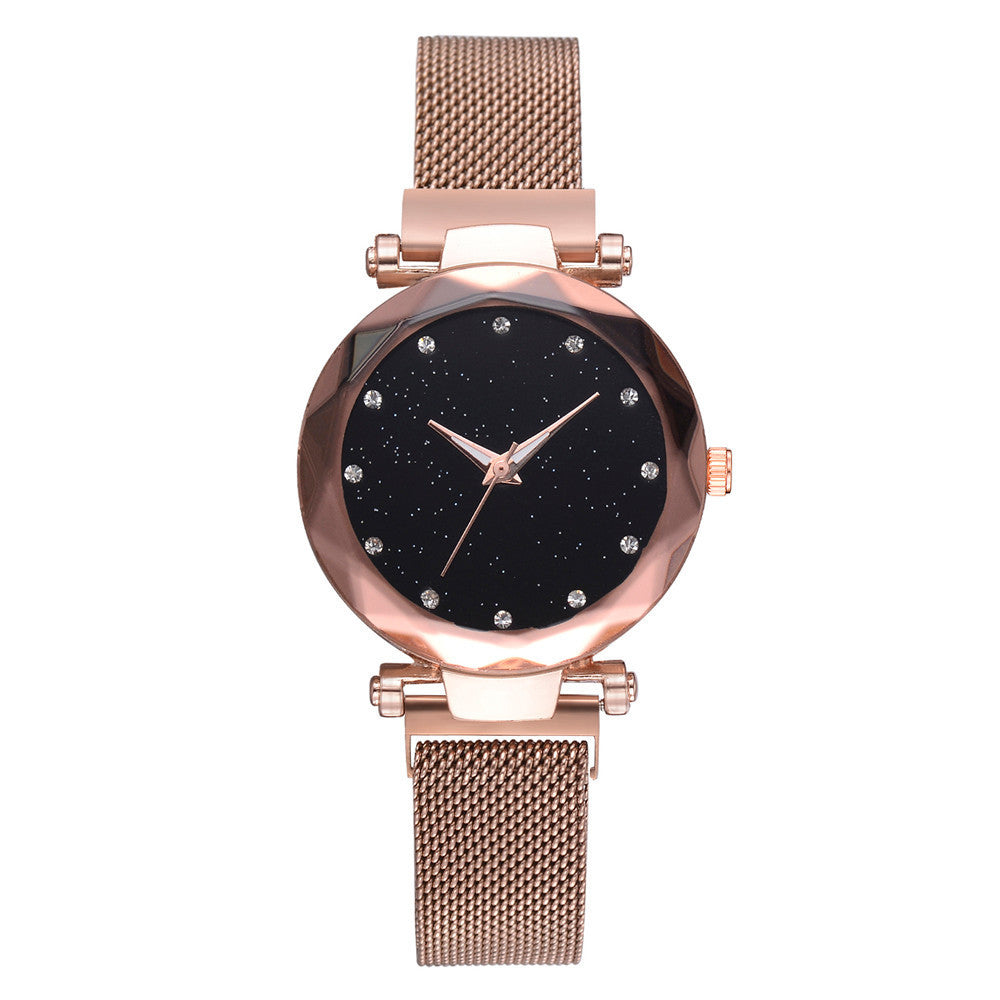 Stall supply Internet celebrity Douyin same lazy ladies watch magnet attracts iron fashion starry sky watch wholesale