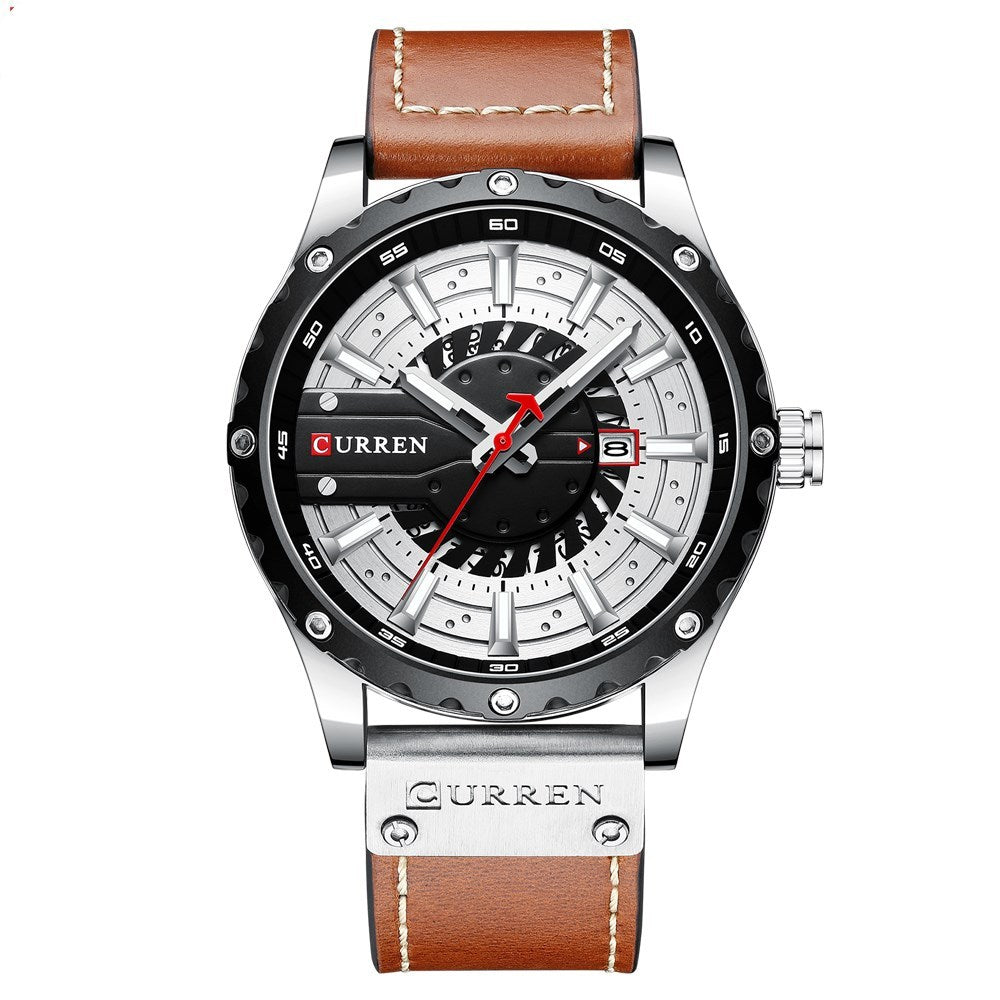 Waterproof Belt Calendar Men's Business Quartz Watch
