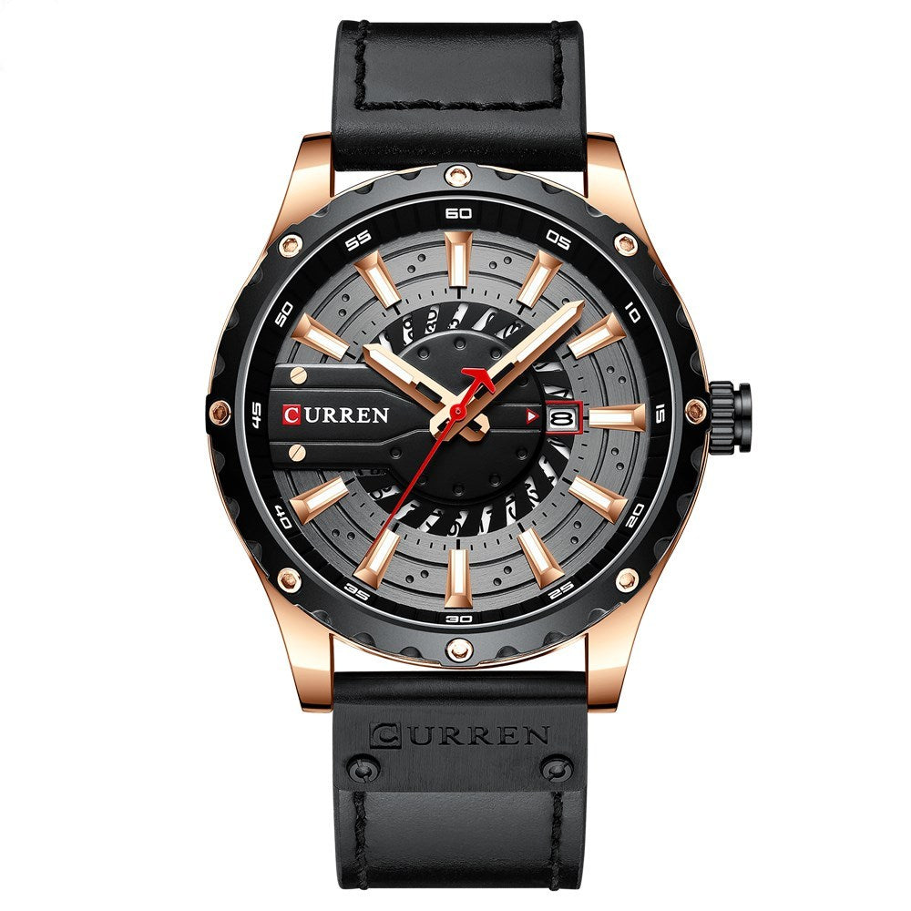 Waterproof Belt Calendar Men's Business Quartz Watch