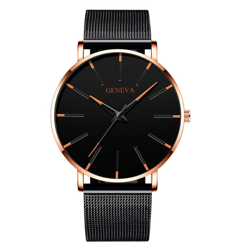 Fashion Men's Quartz Watch Mesh Strap Simple Casual Watch Wholesale Business Watch
