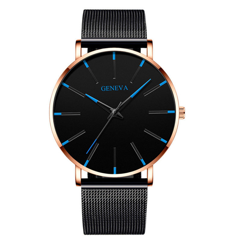 Fashion Men's Quartz Watch Mesh Strap Simple Casual Watch Wholesale Business Watch
