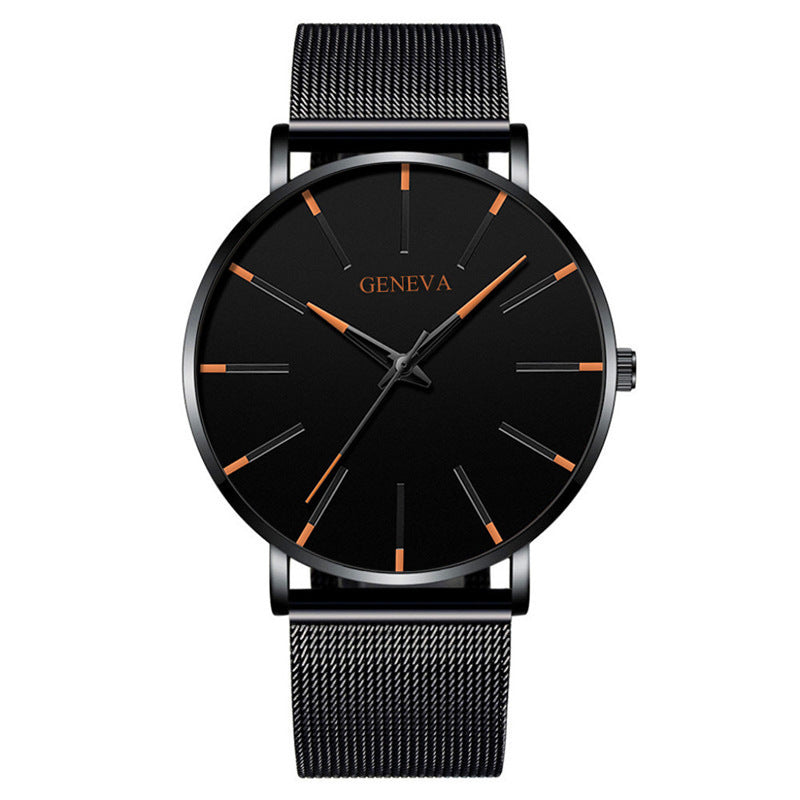 Fashion Men's Quartz Watch Mesh Strap Simple Casual Watch Wholesale Business Watch