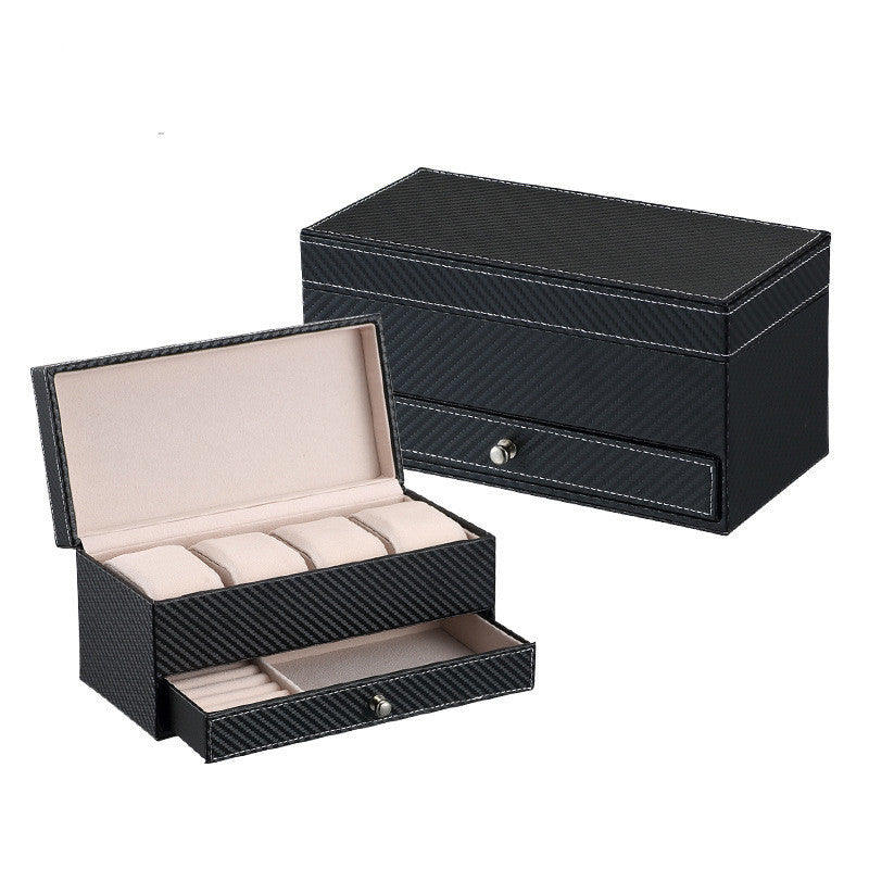 Carbon Fiber Double Jewelry Storage Watch Box