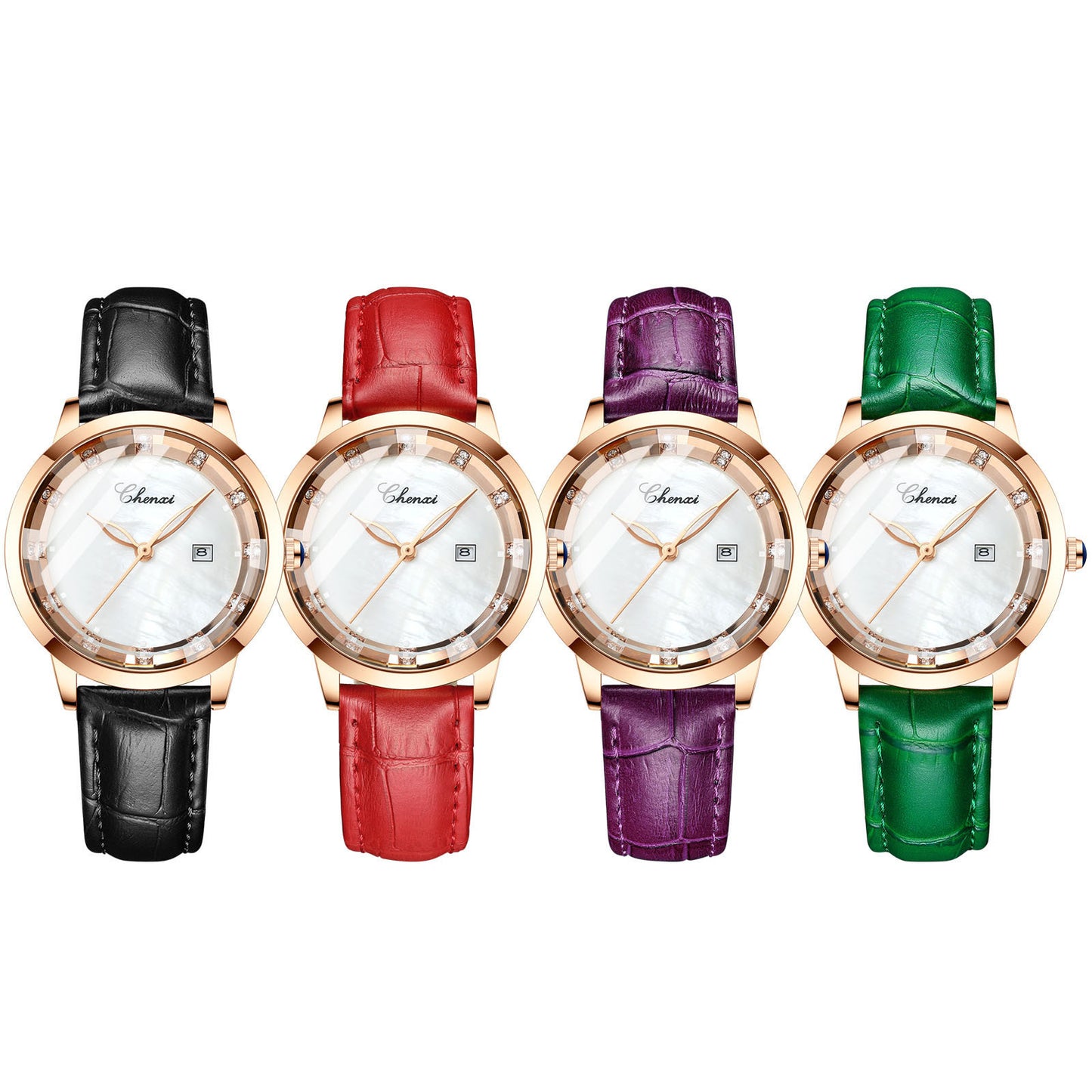 Leather Waterproof Diamond Watch Ladies Watch