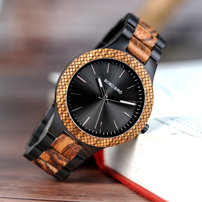 Orologio da uomo al quarzo interamente in legno, Orologio da donna al quarzo interamente in legno, Orologio da ragazzi al quarzo interamente in legno