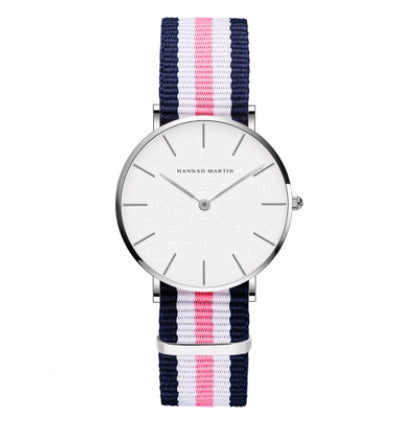 36mm ladies simple watch waterproof Korean white belt student watch