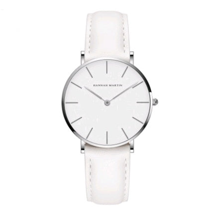 36mm ladies simple watch waterproof Korean white belt student watch