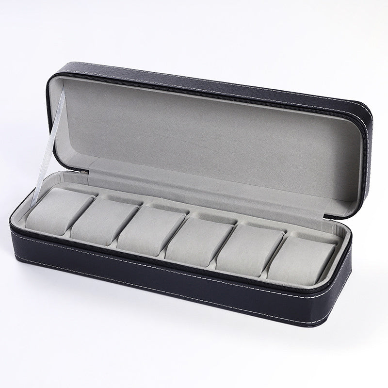 Leather Watch Zipper Storage Display Box