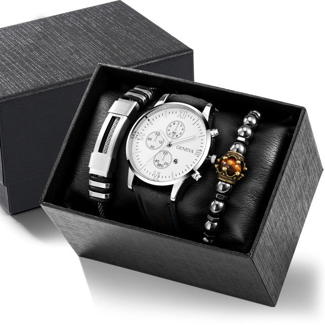 Fashion Casual Men's Watch Bracelet Set