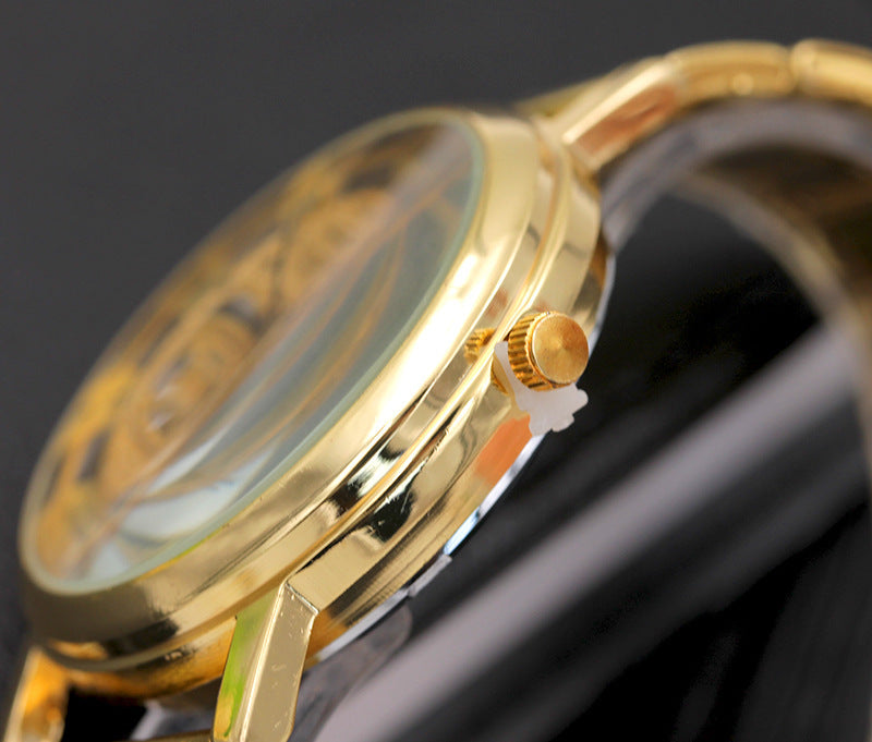 Hollow quartz watch men's non-mechanical watch