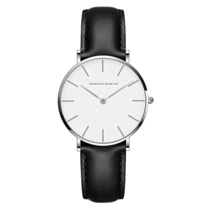 36mm ladies simple watch waterproof Korean white belt student watch