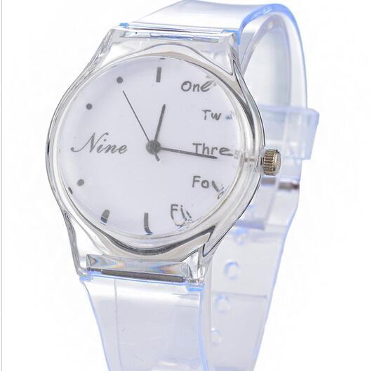 Plastic Transparent PVC Watch Small Watch Ladies
