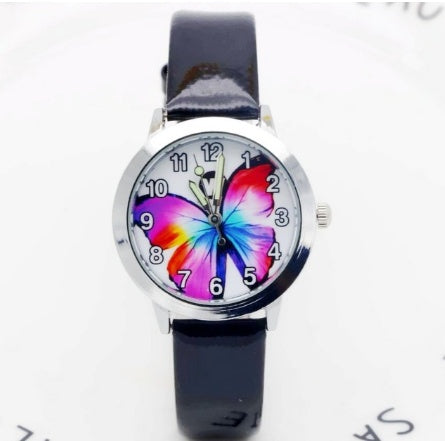 Orologi da polso per bambini, orologio da polso al quarzo per bambini, orologio da polso al quarzo per studenti, orologio impermeabile con quadrante a farfalla colorato e grazioso