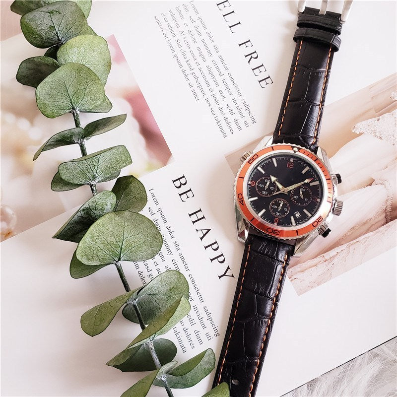 Full-featured black casual watch