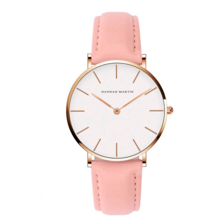 36mm ladies simple watch waterproof Korean white belt student watch