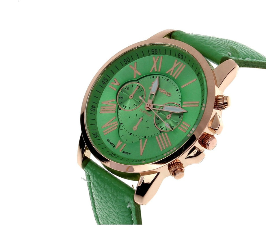 The latest three-eye belt watch Geneva GENEVA belt watch double-faced watch