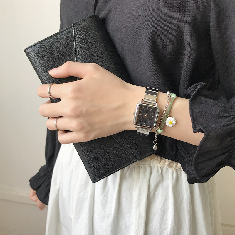 Internet celebrity INS literary retro small fresh Japanese and Korean style square plate versatile simple temperament student watch female watch