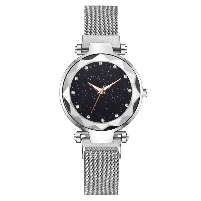 Stall supply Internet celebrity Douyin same lazy ladies watch magnet attracts iron fashion starry sky watch wholesale