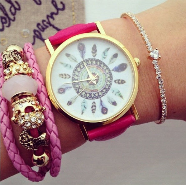 Peacock Feather Watch Indian Pattern Fashion Watch