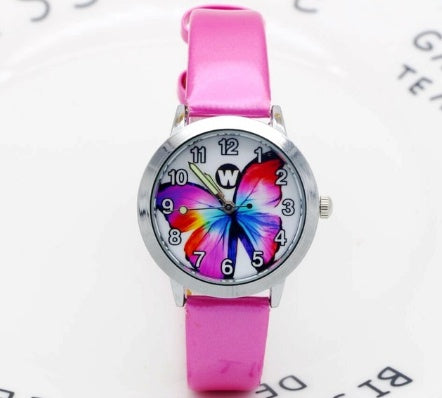 Orologi da polso per bambini, orologio da polso al quarzo per bambini, orologio da polso al quarzo per studenti, orologio impermeabile con quadrante a farfalla colorato e grazioso