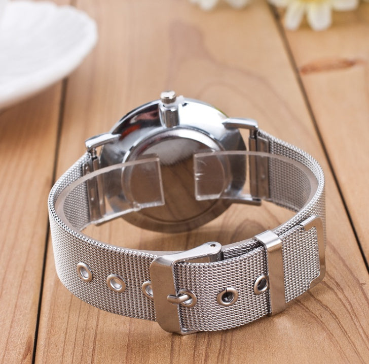 Geneva alloy mesh belt watch GENEVA ultra-thin fashion unisex quartz watch