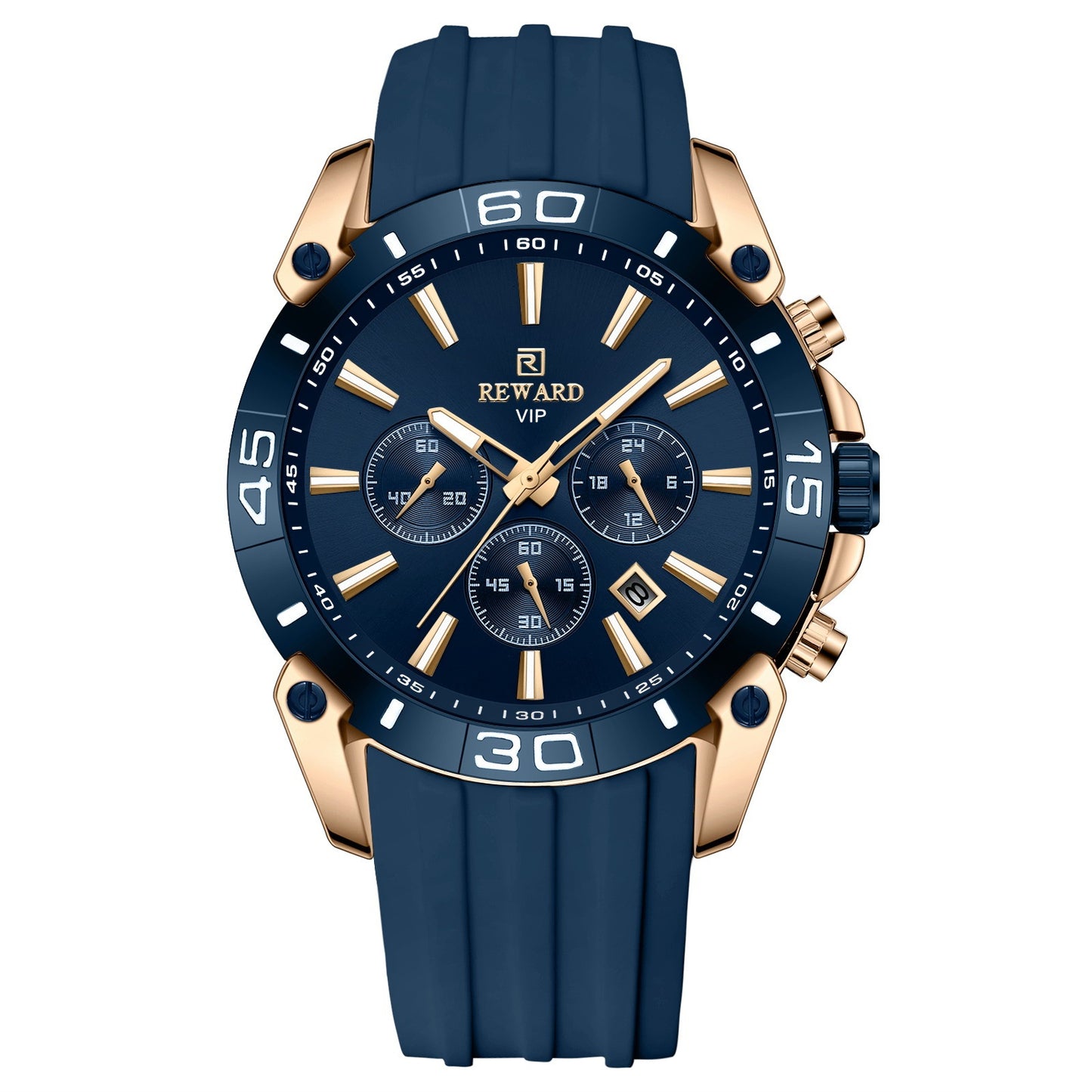 New Men's Quartz Multifunction Three Eyes And Six Needles Chronographe