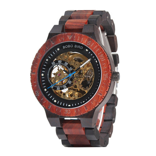 Orologio da polso donna meccanico automatico in legno, Orologio da polso uomo meccanico automatico in legno, Orologio da polso ragazzi meccanico automatico in legno,