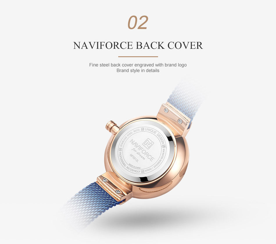 Casual fashion steel belt quartz female watch