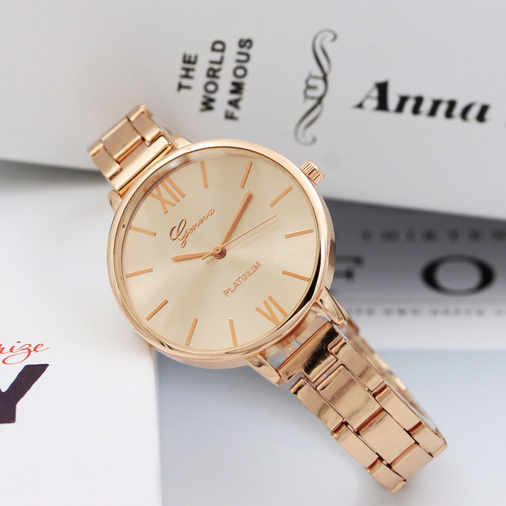 12 head nail steel belt ladies watch