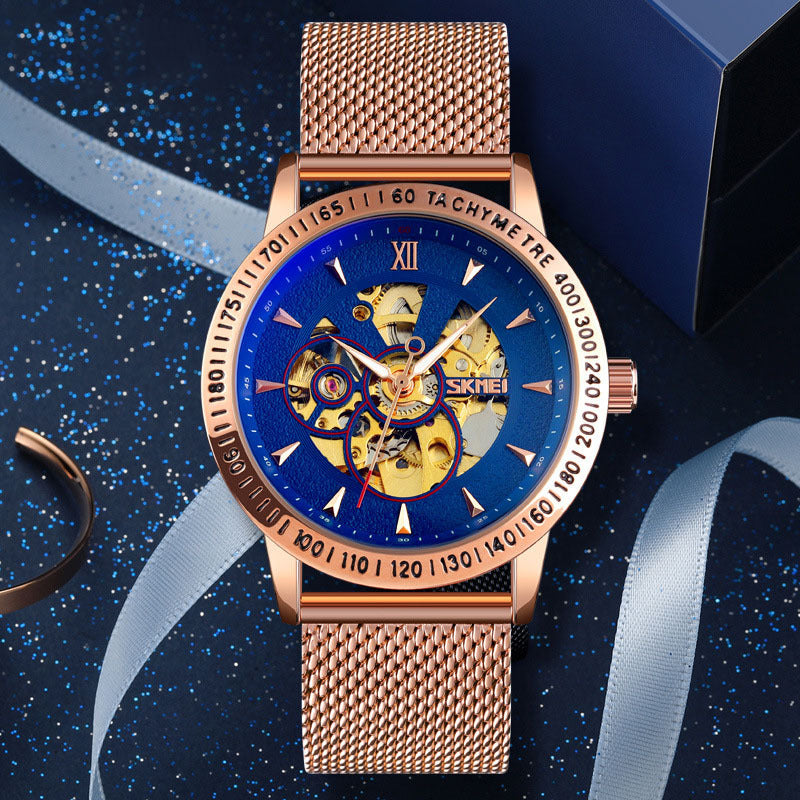 Men's High-end Automatic Mechanical Hollow Out Bottom Gear Creative Business Men's Watch