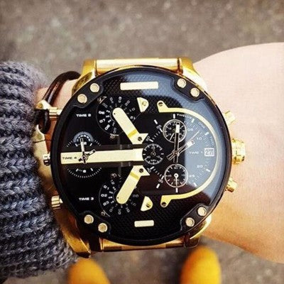 Large dial casual quartz watch