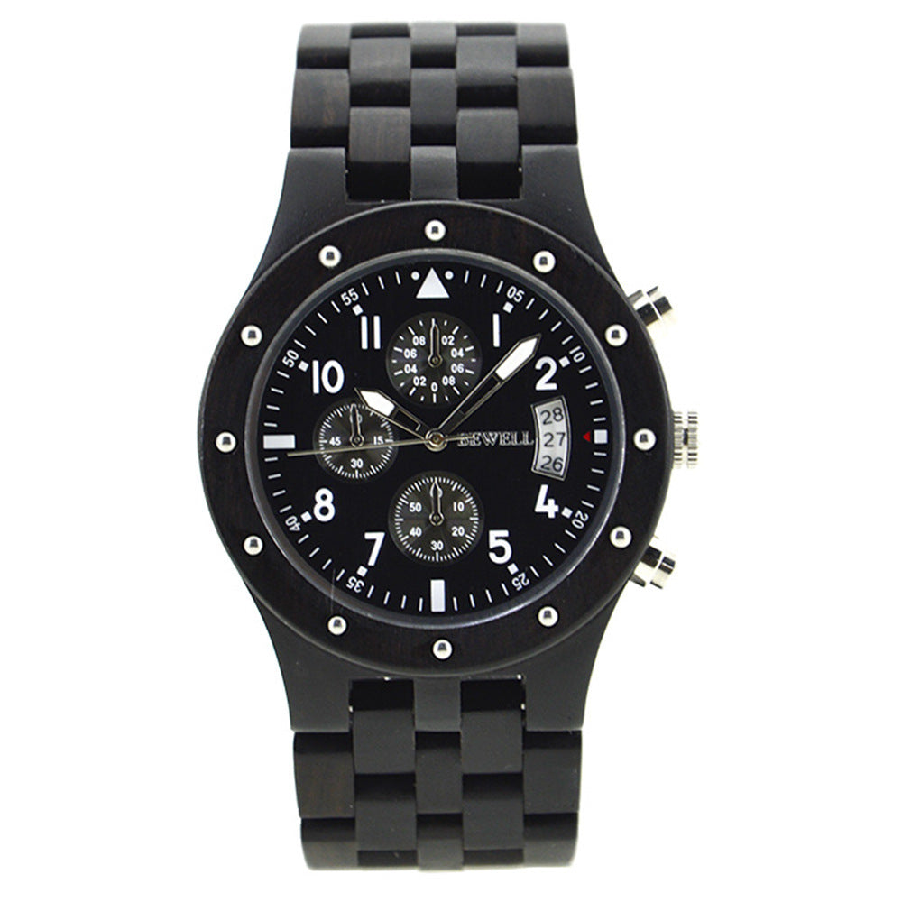 Fashion Men's Wooden Watch Luminous Watch Needles Cross-border E-commerce Factory In Stock Wholesale