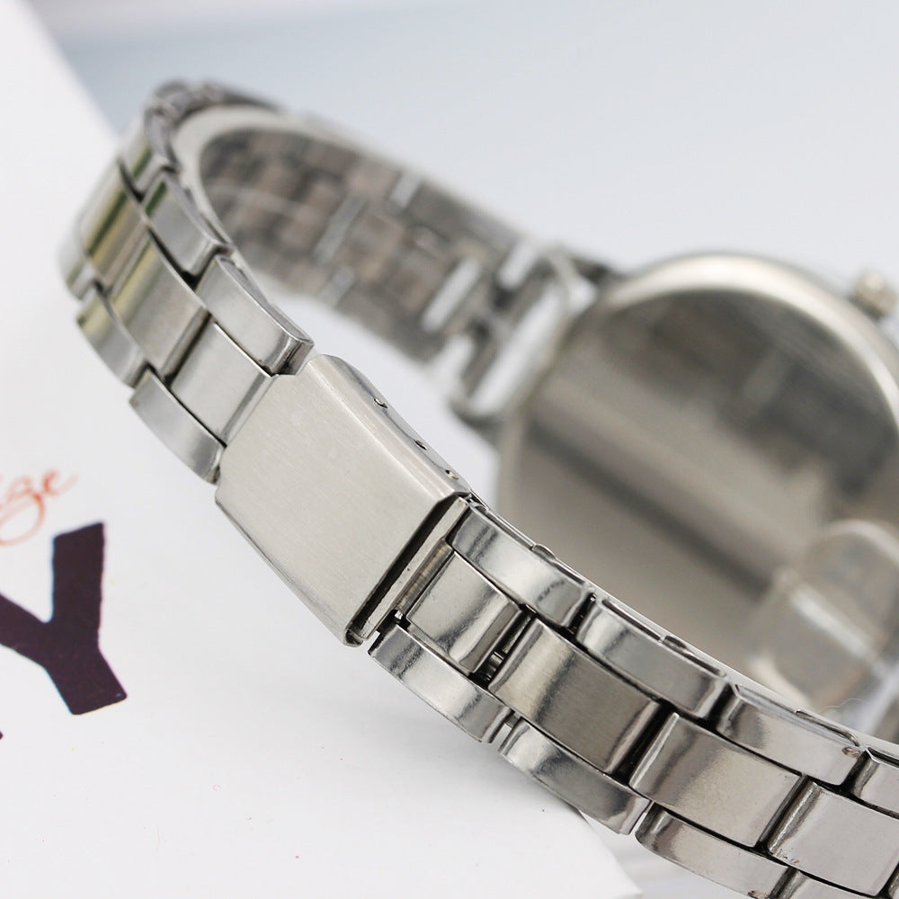 12 head nail steel belt ladies watch