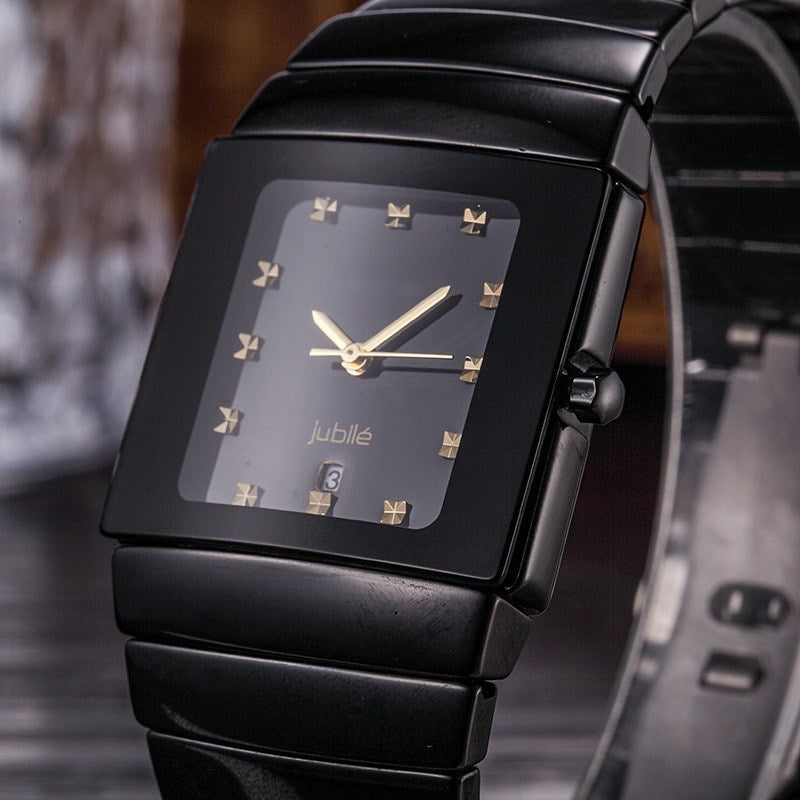 Men's ceramic quartz watch