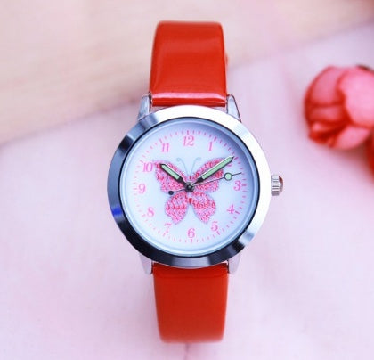 Orologi da polso per bambini, orologio da polso al quarzo per bambini, orologio da polso al quarzo per studenti, orologio impermeabile con quadrante a farfalla colorato e grazioso
